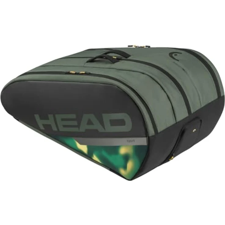 Head Tour Racquet Bag XL, Sporttasche für Tennis mit 3 Hauptfächern, Platz für 15 Schläger, Climate Control Technologie, thymegrün – Bild 1