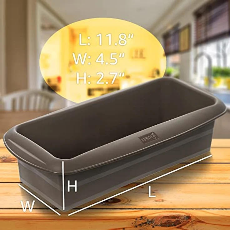 Lurch FlexiForm Kastenform, Brotbackform aus 100% BPA-freiem Platin-Silikon, Braun, 30 x 11,5 cm – Bild 4
