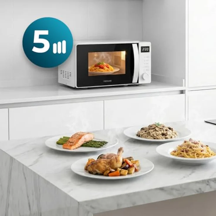 Cecotec Mikrowelle Proclean 5105, digitale 20L Mikrowelle mit Grillfunktion und 700 W, weiß – Bild 5