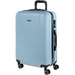ITACA - Koffer Mittelgroß - ABS Hochwertiger und Stabiler Reisekoffer mit Rollen - Koffer Mittelgroß 4 Rollen Leicht mit Kombinationsschloss. Koffer 4 Rollen 71160, Hellblau
