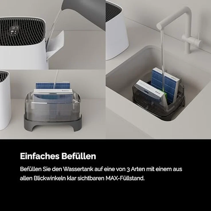 MEACO Meaco Armin 300 ml Verdunstungsbefeuchter – Luftbefeuchter Für Räume Bis 44 m², 2,4 L Tank, Reine Und Optimal Befeuchtete Luft Ohne Weiße Rückstände, Leiser Betrieb (Weiß) – Bild 5