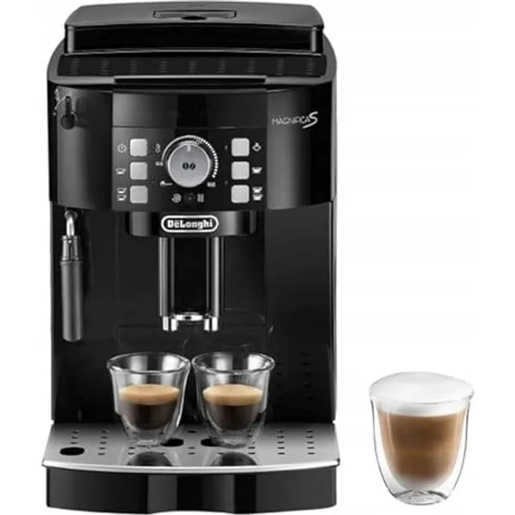 De'Longhi ECAM12.123.B, Super Kompakt Kaffeevollautomat mit 13 Mahlgradstufen, manuelles Cappuccino-System, schwarz