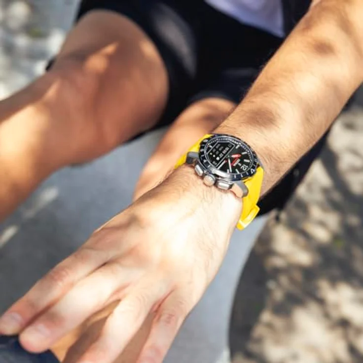 Festina Hybrid Smartwatch Herren F23000/A, Kautschukarmband Gelb, Schritte, Musiksteuerung, Benachrichtigungen, 10 Tage Akku – Bild 5