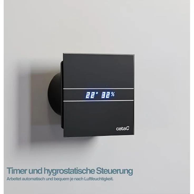 Cata E 100 GTH BK Bad-Abzieher, Timer Hygro, 8 W, Schwarz – Bild 6