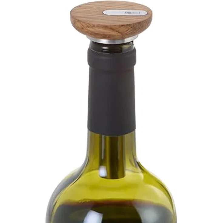 AdHoc FV83 Wein Vakuumpumpe CASQ, luftdichter Verschluss aus Eichenholz, optimal für Kühlschranktür, sorgt für längeren Geschmack und Frische – Bild 2