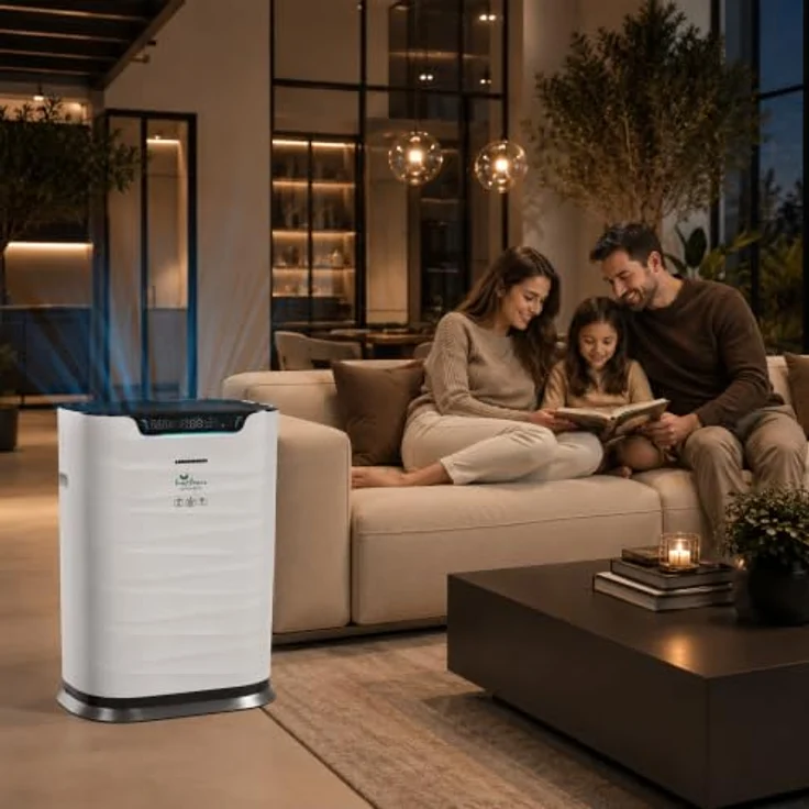 Heinner HPA-600WIFI Luftreiniger, CADR 600 m³/h, für Räume bis 72 m², Touch-Bedienung, WLAN-Steuerung, HEPA-H11-Filter, Weiß – Bild 8