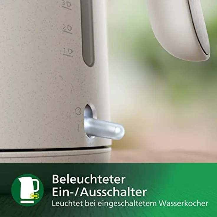 Philips HD 9365-10 Wasserkocher, aus biobasierter Kunststoff, 1,7L, 360°-Basis, weiß – Bild 6