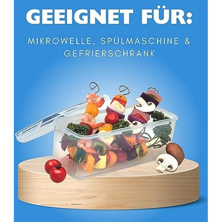 LocknLock 6er Set HPL812 Vorratsdosen - Frischhaltedosen 1 Liter - Geeignet zum Einfrieren und in der Mikrowelle - Food Box Meal-Prep-Boxen, Blau – Bild 3