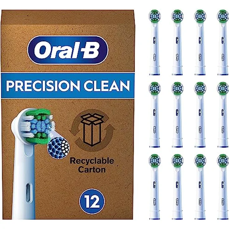 Oral-B Pro Precision Clean Aufsteckbürsten für elektrische Zahnbürste, 12 Stück, Zahnreinigung, X-Borsten, Original Oral-B Zahnbürstenaufsatz, briefkastenfähige Verpackung, Designed in Germany – Bild 1