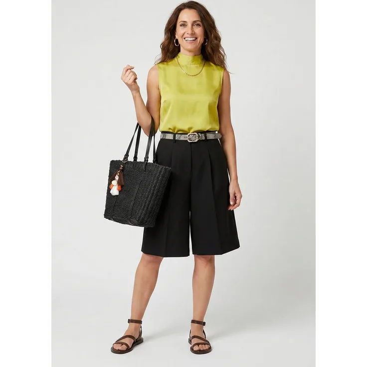 SURI FREY Shopper SFY Nandy, handbag made of robust Bast-Look with adjustable shoulder strap and zippered compartments, tierfrei