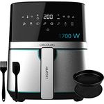 Cecotec Heißluftfritteuse 5,5 L Cecofry Full Inox 5500 Pro mit Zubehör. 1700 W, Kompaktes und Digitale, Diät-Fritteuse, Edelstahlausführung, ölfrei, PerfectCook, Inklusive Zubehör