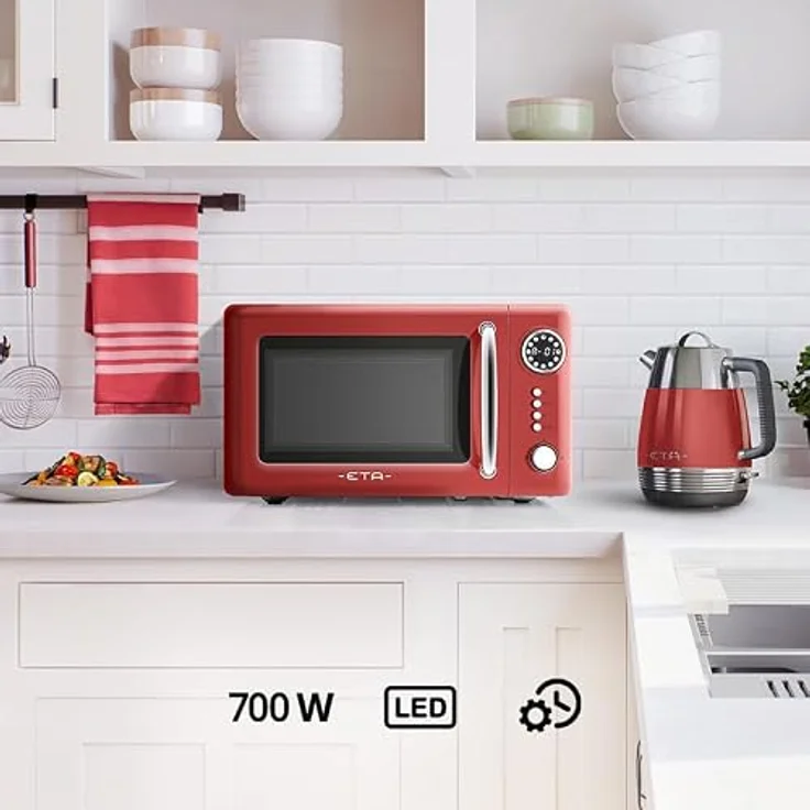 ETA Storio, Solo-Mikrowelle mit 20 l, 700 W, Tasten und Drehregler, Rot – Bild 2