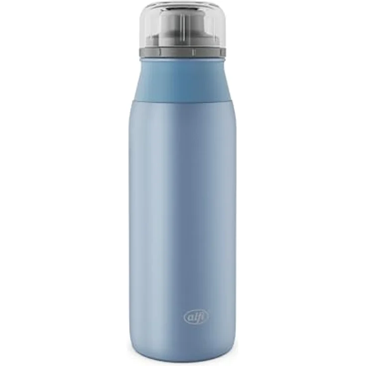 Alfi ELEMENT BOTTLE, Edelstahl Trinkflasche, 0,6l, spülmaschinenfest, Free-Flow Trinksystem mit Schraubverschluss, mattiert – Bild 1