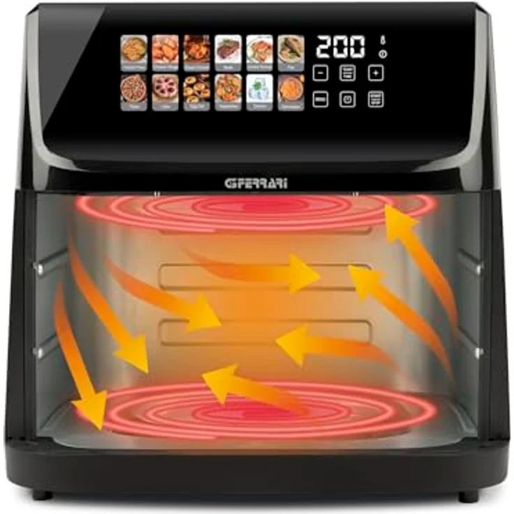 G3 Ferrari G10222 Luftfritteuse "Friggisano 10 e Lode", 2300 W, 10 Liter, doppelter Widerstand, digitales Farbdisplay, 12 Programme, inklusive Rezeptbuch – Bild 3