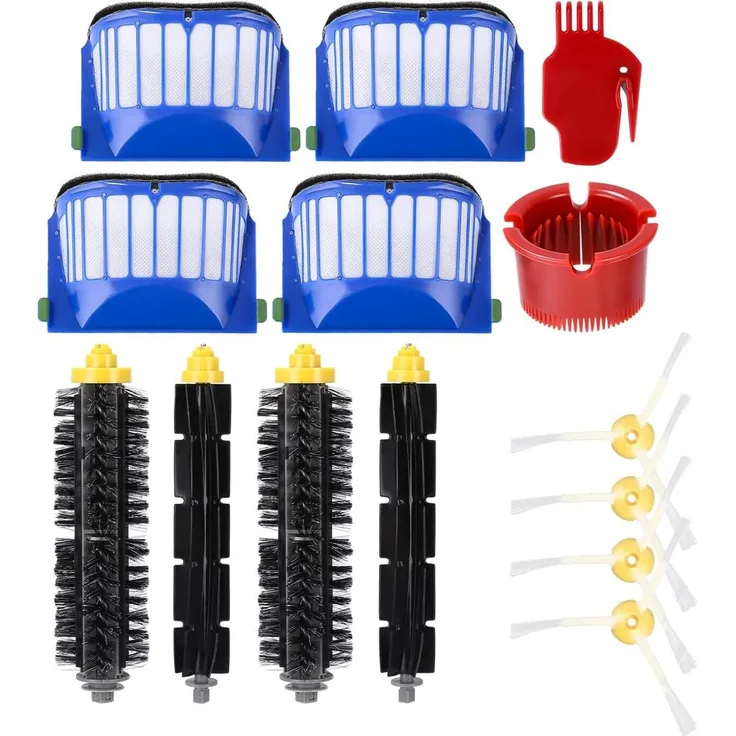 Verco 20er iRobot 600 Serie Ersatzteile Set Seitenbürste Filter Zubehör - Hochleistungsbürsten und Ersatzfilter - Kompatibel mit Roomba 605 621 697