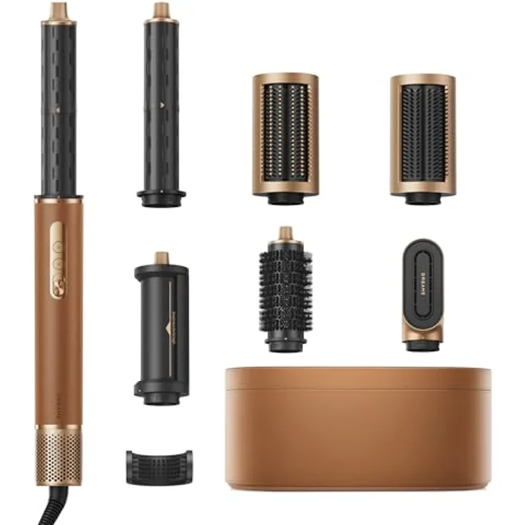 DREAME AirStyle Pro, 7-in-1-Hairstyler, Schnelltrocknend, 2 Lockenaufsätze, Volumen für das Haar, glättende Bürste, Frizz-Reduzierung, Lederset, Airflow-Styling