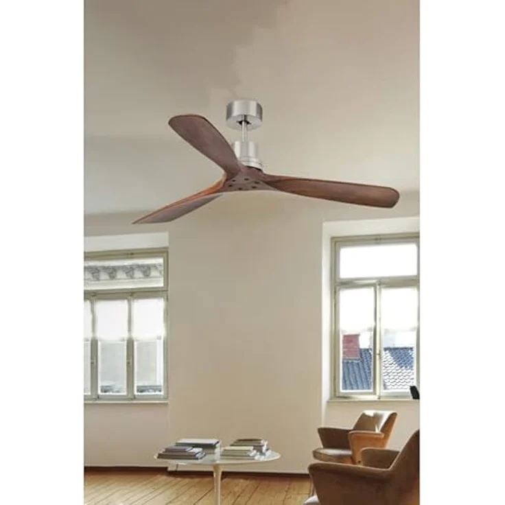 FARO BARCELONA Deckenventilator Barcelona 33370DC LANTAU Niquel/Nussbaum, Nickel satiniert, DC-Motor, nicht dimmbar – Bild 4