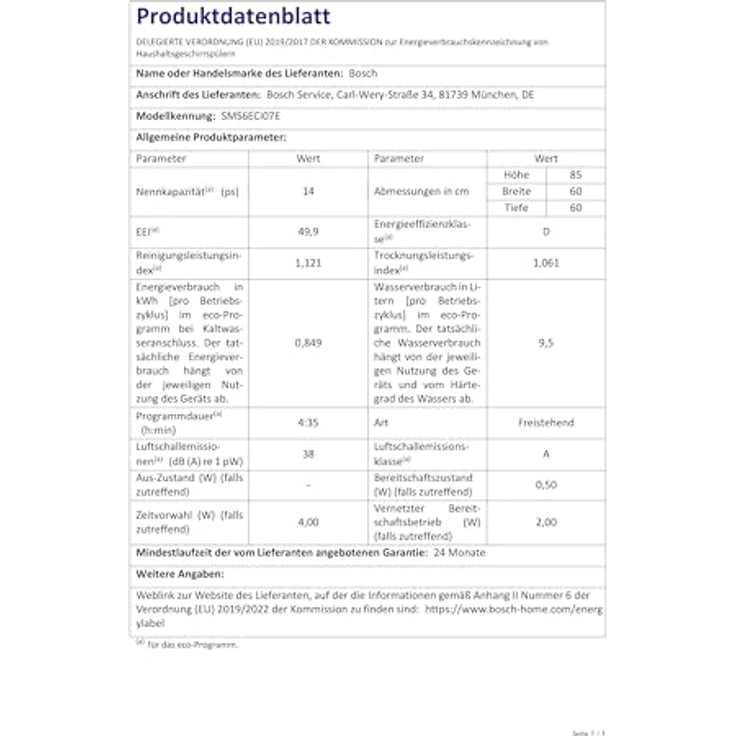 Serie 6, Freistehender Geschirrspüler, 60 cm, Silver Inox, SMS6ECI07E – Bild 13