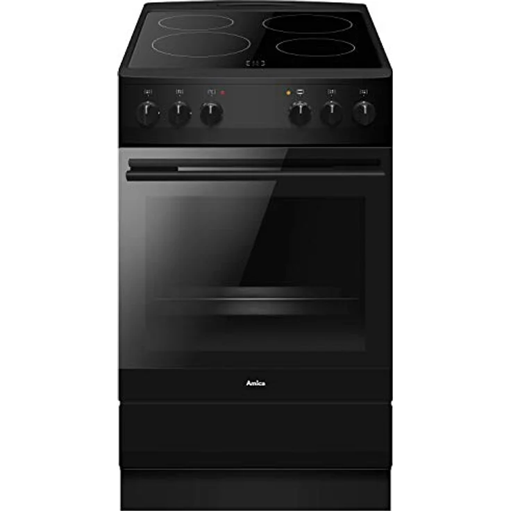 Amica SHC 11509 SM Standherd/Glaskeramikkochfeld und Elektro-Backofen / 50cm / Schwarz-matt/freistehend/mit Eco-Funktion, Ober-/Unterhitze uvm. – Bild 1
