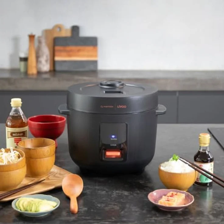 LIVOO DOC299, 1,8 l Reiskocher mit 700 W Leistung, Warmhaltefunktion und Antihaftschüssel, inkl. Messschüssel und Dampfkorb – Bild 4