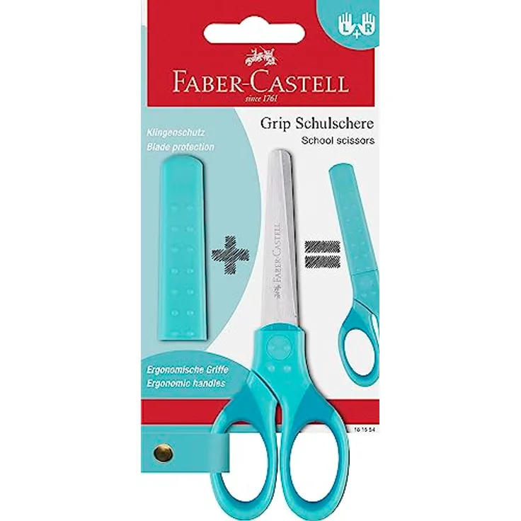 181554 4005401815549 Faber-Castell - 181554 Schulschere Grip, Türkis