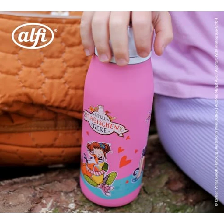 alfi KIDS ISO BOTTLE 350ml, Ida - Isoliertrinkflasche aus Edelstahl, dicht mit Drehverschluss, hält 12 Stunden heiß und 24 Stunden kalt, für Kohlensäure geeignet, BPA-frei – Bild 2