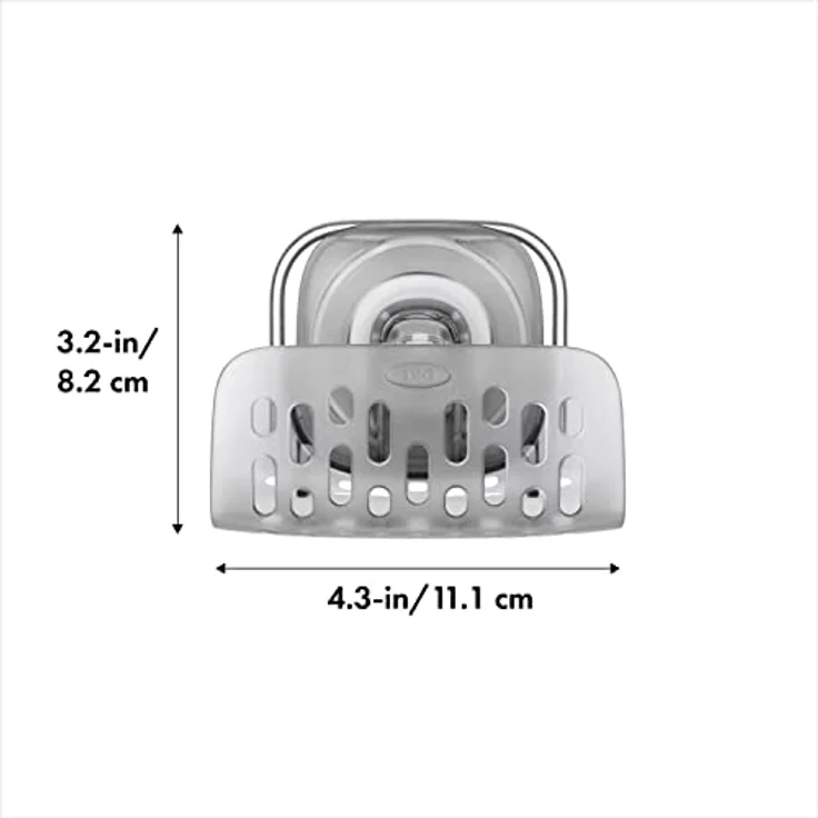 OXO Good Grips 13273500 Stronghold Suction Sponge Holder Schwammhalter, Plastic, grau – Bild 2