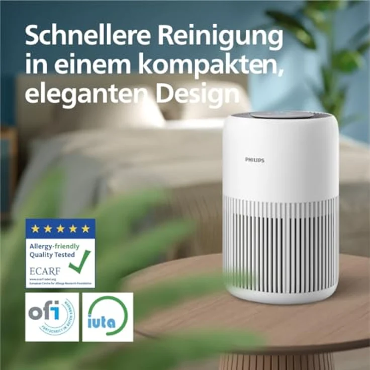 Philips Luftreiniger 900 Serie AC0950/10, HEPA NanoProtect + Aktivkohlefilter, CADR 250m³/h für 65m², ultra-leise, energieeffizient – Bild 2