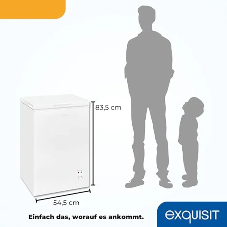 Exquisit Gefriertruhe GT100-050E, 99 Liter, Toplader, 4-Sterne-Gefrieren, Weiß – Bild 6