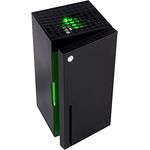 Ukonic JUNG XBOX Series X Mini Kühlschrank leise - 10 Liter Fassung / 12 Dosen, schwarz/grün, für Zimmer & Auto geeignet