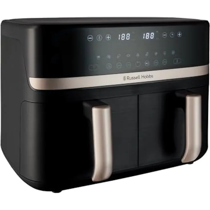RUSSELL HOBBS SatisFryTM Dual Basket Heißluftfritteuse 27680-56, 2800 W, 9 Programme, 4,5 L, wenig oder kein Öl erforderlich