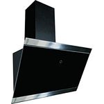 Respekta Dunstabzugshaube kopffrei / Dunstabzugshaube schräg 60 cm / Glasschirm mit Edelstahlrahmen in Schwarz / Abluft - und Umluftfunktion / CH89060S / A++ / 39–59 dB