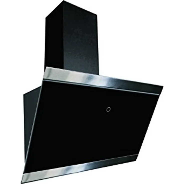 Respekta Dunstabzugshaube kopffrei / Dunstabzugshaube schräg 60 cm / Glasschirm mit Edelstahlrahmen in Schwarz / Abluft - und Umluftfunktion / CH89060S / A++ / 39–59 dB