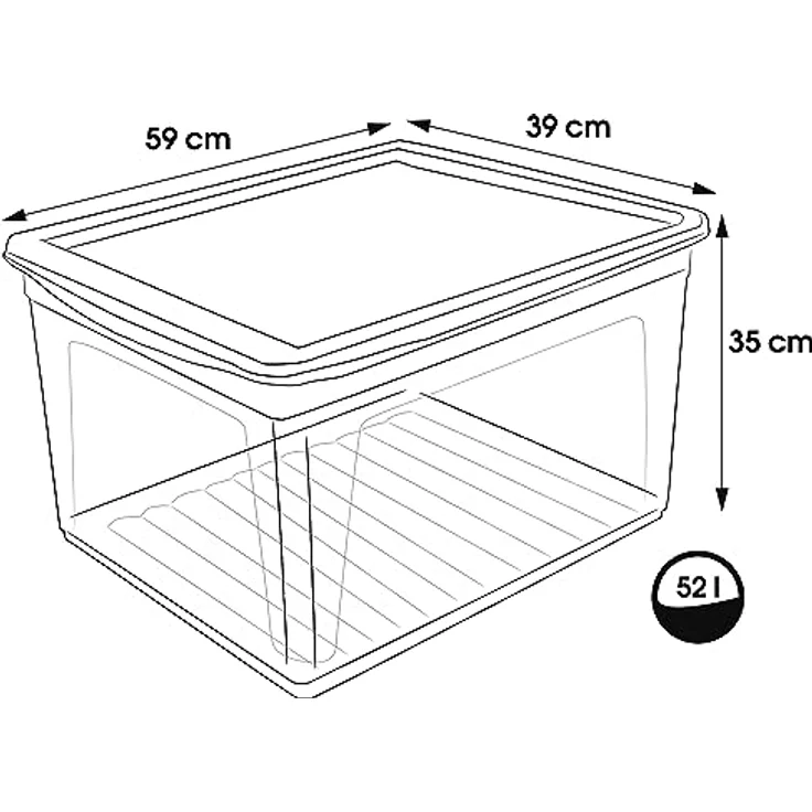keeeper Aufbewahrungsbox mit Air Control System, 59 x 39 x 35 cm, 52 l, Bea, Transparent – Bild 2