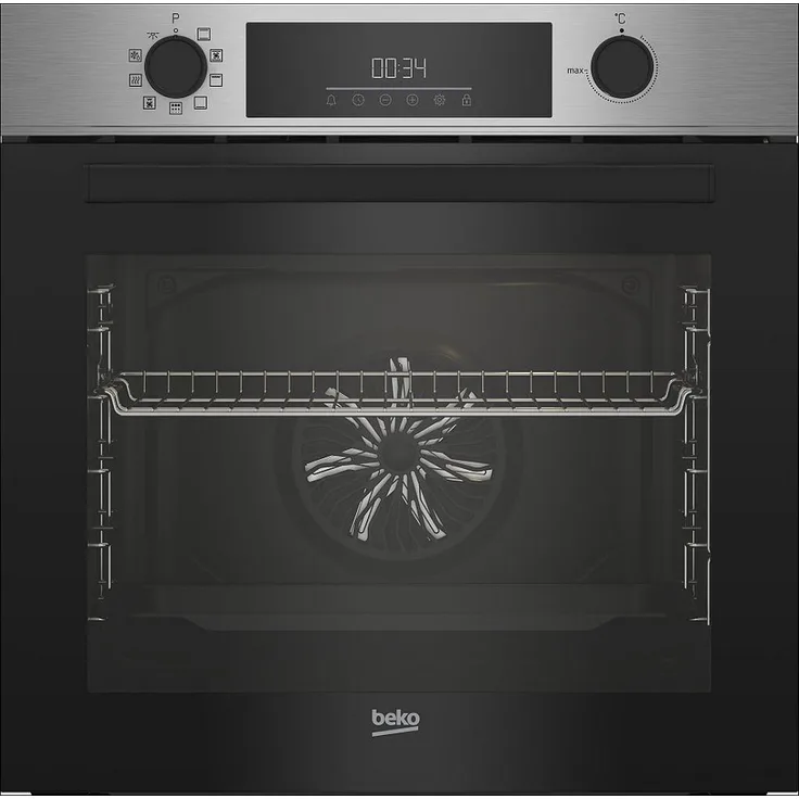 Beko BBIE113N1XMP, Einbaubackofen mit Pyrolyse-Selbstreinigung, Edelstahl, 72 l, Elektroniksteuerung, Kindersicherung