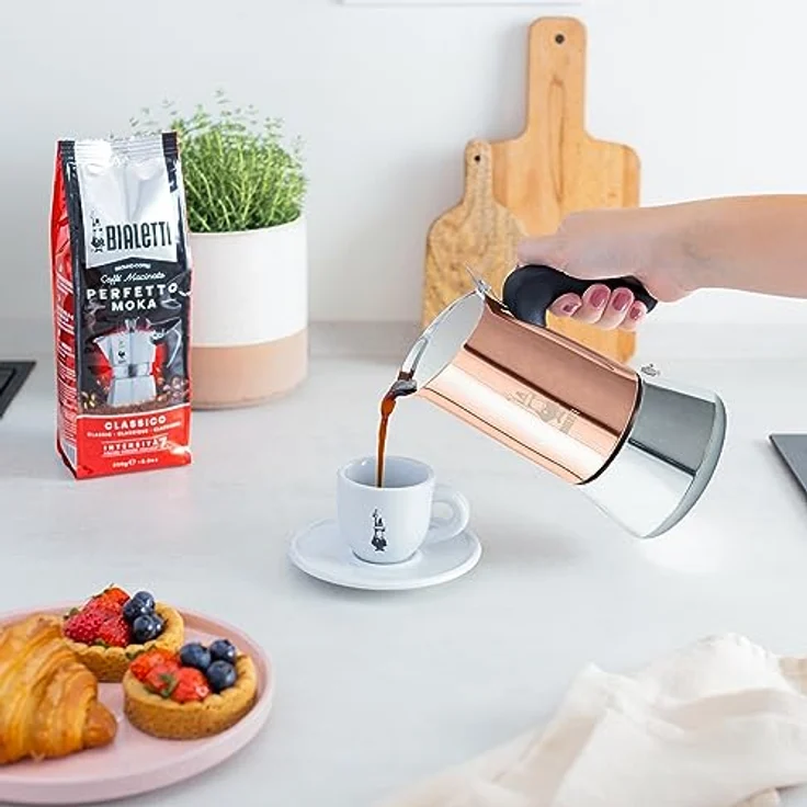 Bialetti Espressokocher New Venus für 2 Tassen, Espresso, Espressokanne, Kaffeebereiter, Edelstahl, Kupfer, 85 ml, 7282 – Bild 4