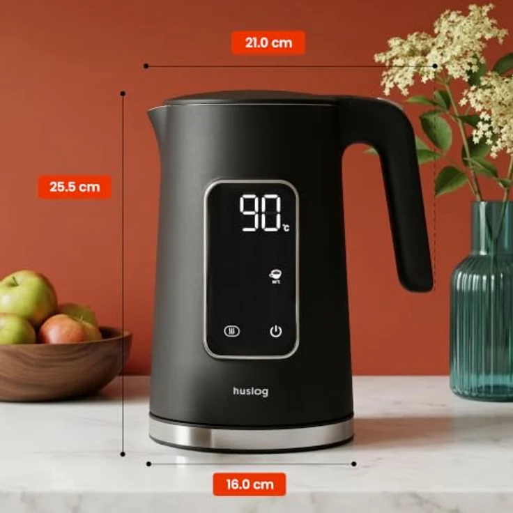 Huslog Elektrischer Wasserkocher AK-02014H, 1,7L mit Touchscreen, 2200W, präzise Temperaturregelung und Warmhaltefunktion – Bild 8