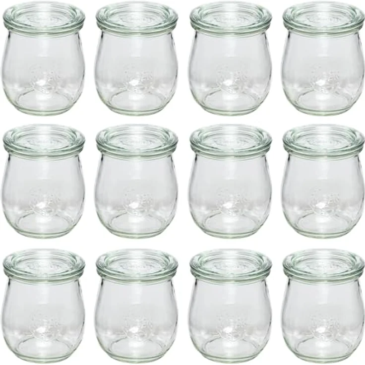 WECK Einkochgläser mit Glasdeckel (12-tlg), Dessertgläser, 220 Milliliter, transparent – Bild 1