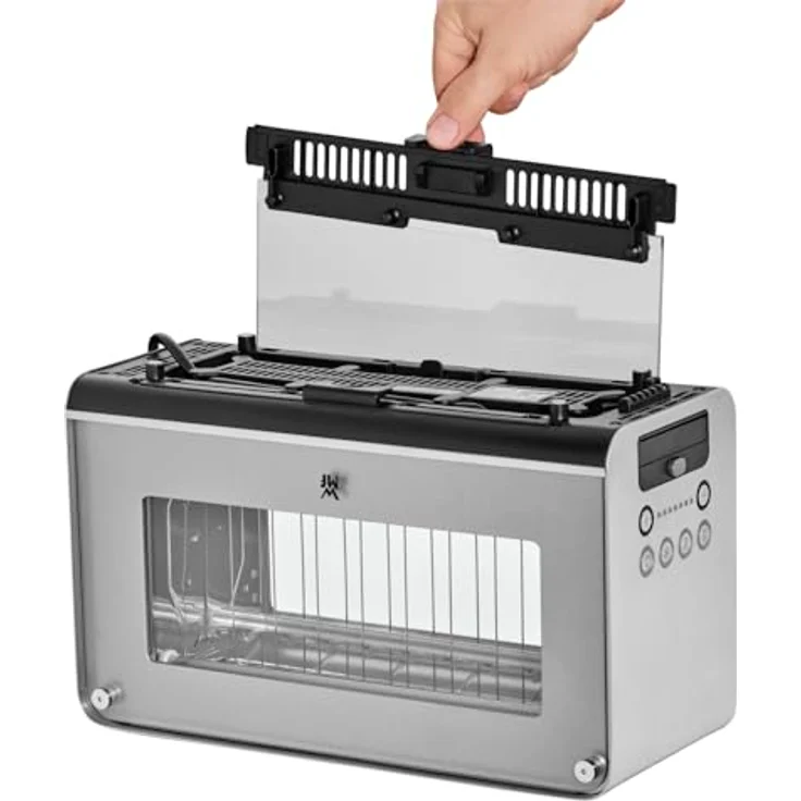 WMF Lono Toaster Glas mit Brötchenaufsatz, für 2 Scheiben, XXL-Toast, Aufwärm-Funktion, 7 Bräunungsstufen, edelstahl matt – Bild 6