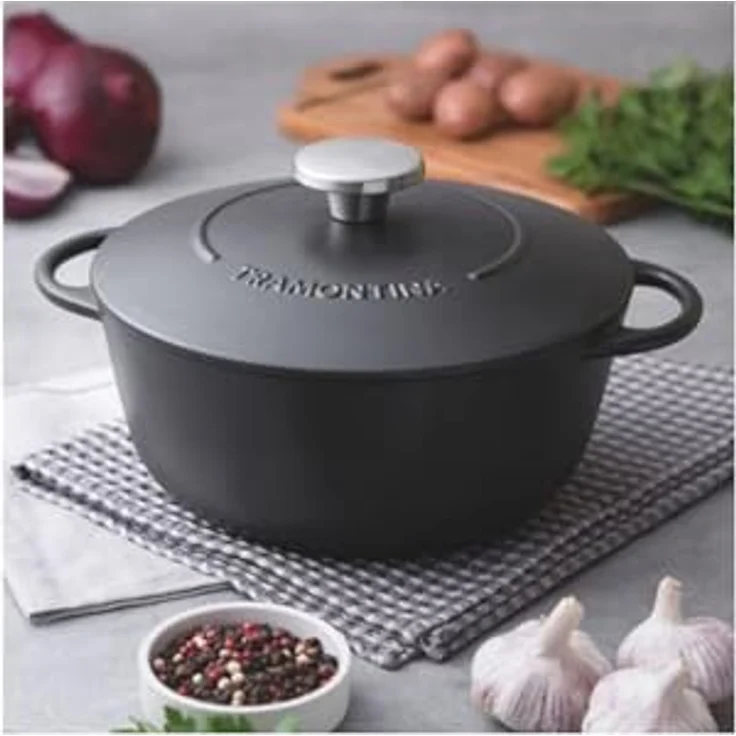 Tramontina 20906-024 Trento Bräter, Schmortopf aus Gusseisen, Durchmesser 24 cm, 4 liters – Bild 5