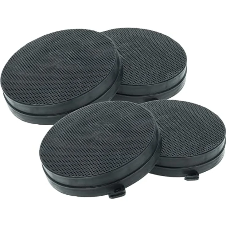 vhbw 4x Aktivkohlefilter für Falmec DESIGN+ SERIE: BUTTERFLY Dunstabzugshaube, 16,8 cm, schwarz, effiziente Geruchsfilterung und einfache Handhabung – Bild 1