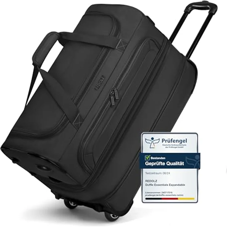 Redolz Duffle Essentials 2-Rollen Reisetasche 55 cm M mit Dehnfalte black – Bild 2