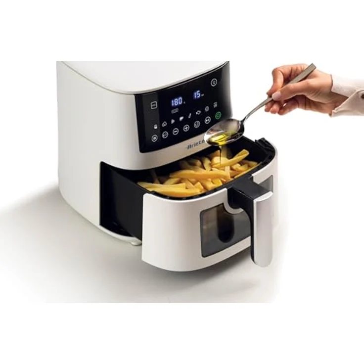 Ariete 4633 4L Heißluftfritteuse, 1400 W, 4L Fassungsvermögen, 9 Programme, Shake- und Grillfunktion, Temperatur bis 200°C, Weiß – Bild 4