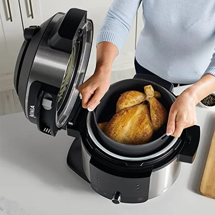 Ninja OL550EU Multikocher, 1460 Watt, 6 Liter, 11 Garfunktionen, Schnellkoch-Modus, Heißluft-Frittier-Modus, Einfache Bedienung & Reinigung, edelstahl – Bild 2