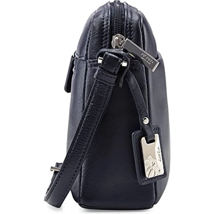 Picard Really Schultertasche, klassische Umhängetasche aus feinnarbigem Rindleder, schwarz, mit verstellbarem Gurt und Reißverschlussfächern – Bild 4