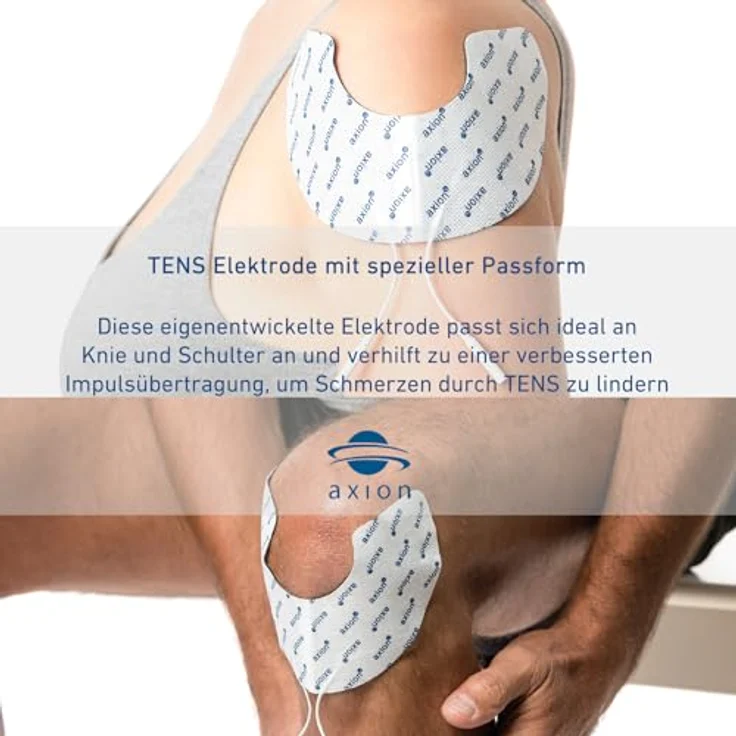 Axion Knieelektrode, selbstklebende TENS EMS Elektroden mit 2mm Steckanschluss, 2 Stück für optimale Schmerztherapie und Muskelstimulation – Bild 6
