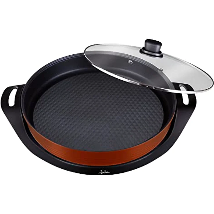 Jata JEPE1639 Elektrische Paella-Pfanne, antihaftbeschichtet, 38 cm Durchmesser, 5 cm Tiefe, 2000 W, gleichmäßige Wärme – Bild 2