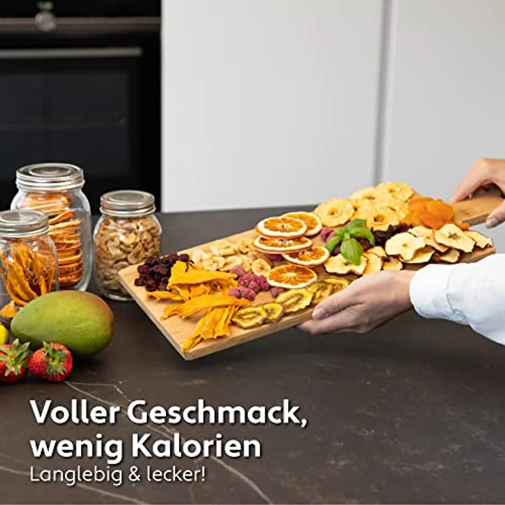 Dörrautomat Edelstahl - Dörrgerät mit Temperaturregler (30-90°C) zum Trocknen von Obst, Pilzen und Fleisch - Dürrautomaten 400W mit 24H Timer-Funktion - Dehydrator Food Vita5 (6 Etagen Model S) – Bild 2