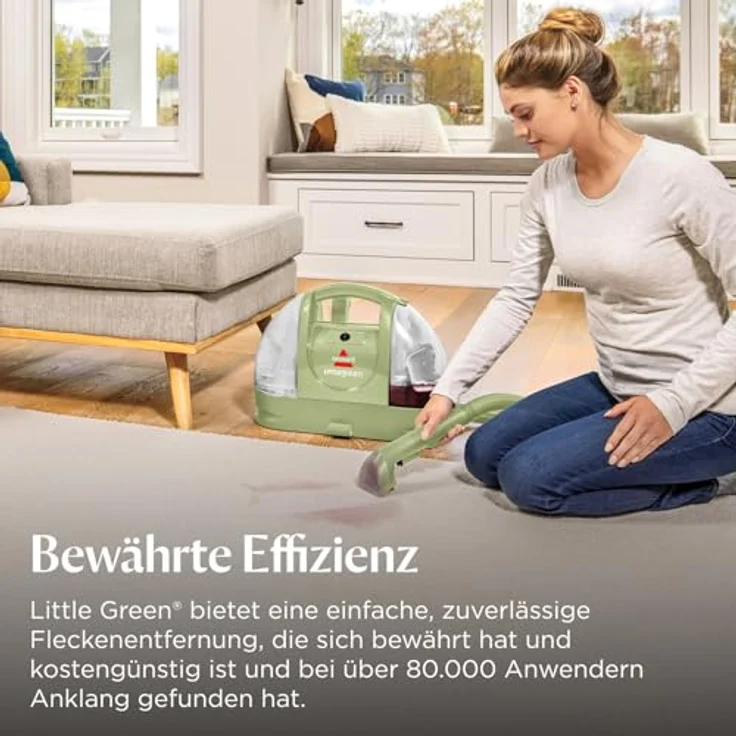 BISSELL Little Green 4098N, Polster- und Teppichreiniger mit 340W Motor, tragbar, doppelte Tanktechnik, effektive Fleckenentfernung für Teppiche, Polster, Auto – Bild 4
