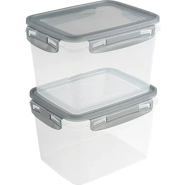 Sunware Gefrierdose Club Cuisine, 1,9 l, platzsparend mit grauem Deckel, L x B x H: 17,5 x 14 x 11,4 cm